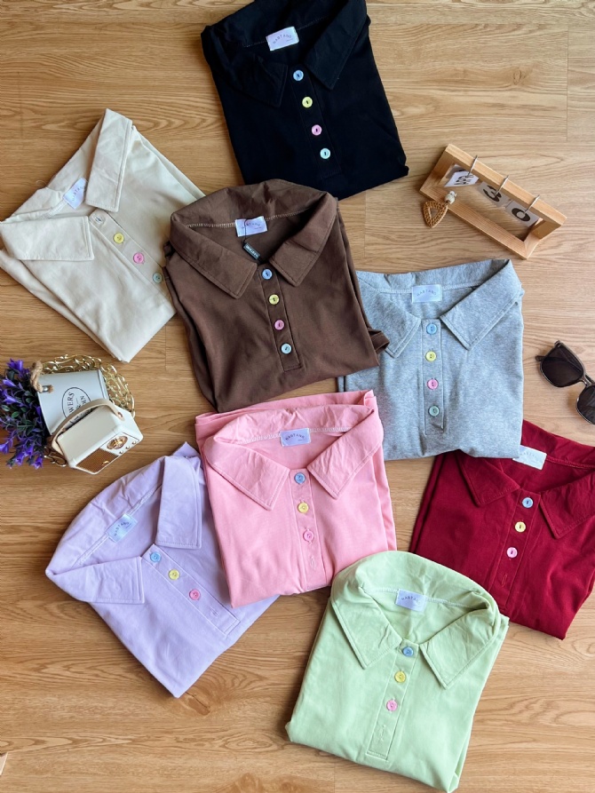TH1024 一件会“收腰线”的糖果Polo T🍬🍨甜甜的颜色也可以很显瘦